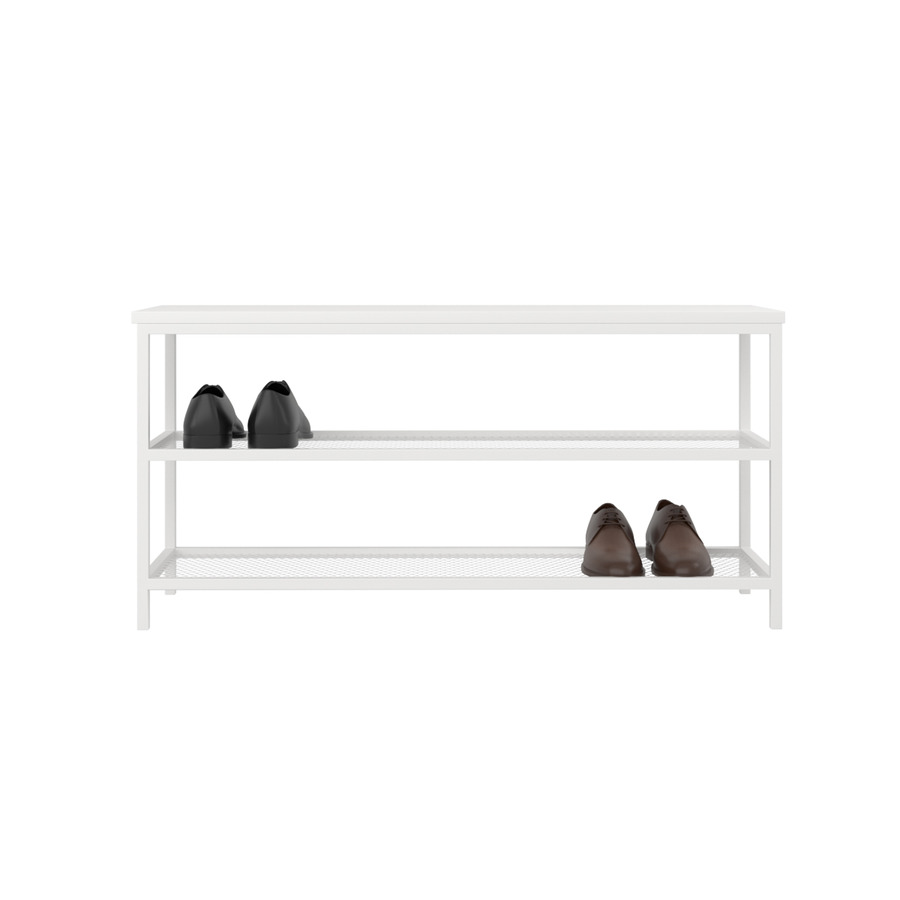 

Банкетка с обувными полками Fenster БТ-990 Белая ДСП Белое
