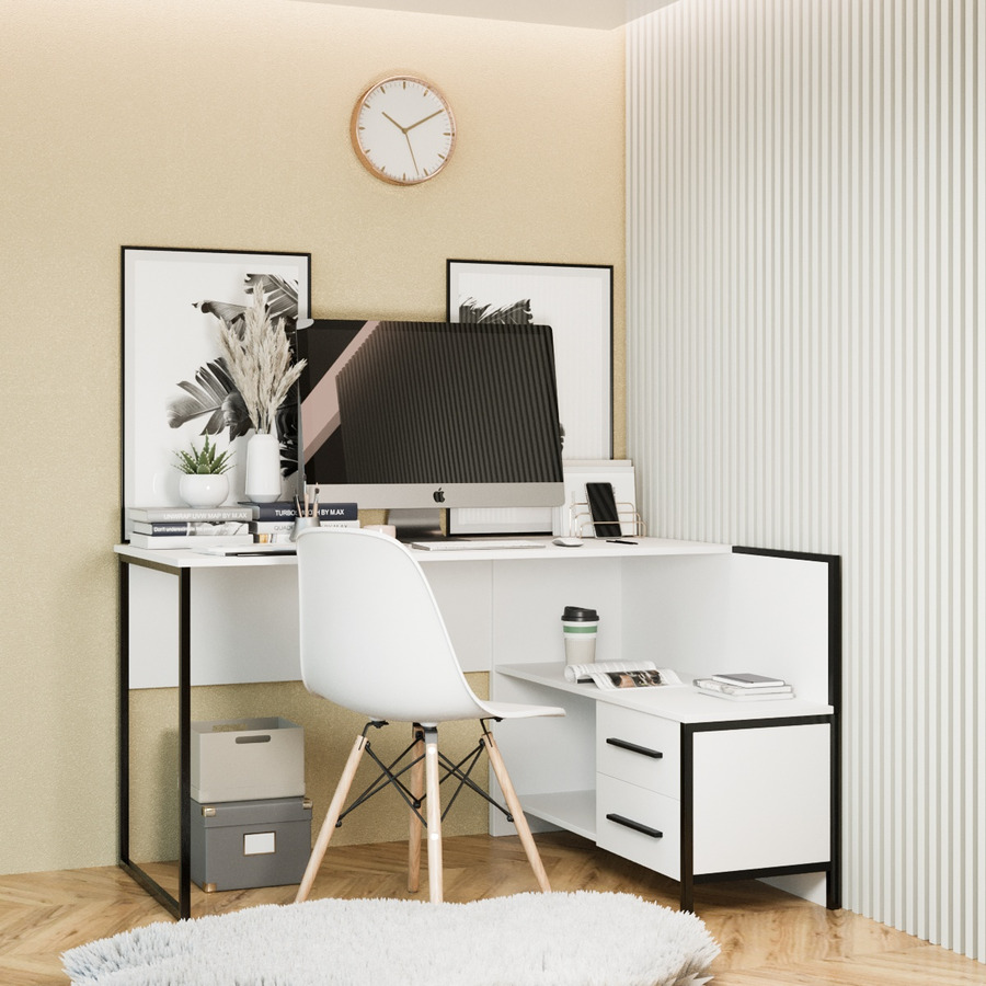 

Офисный стол Fenster Вектор Белый 74x130x101,5