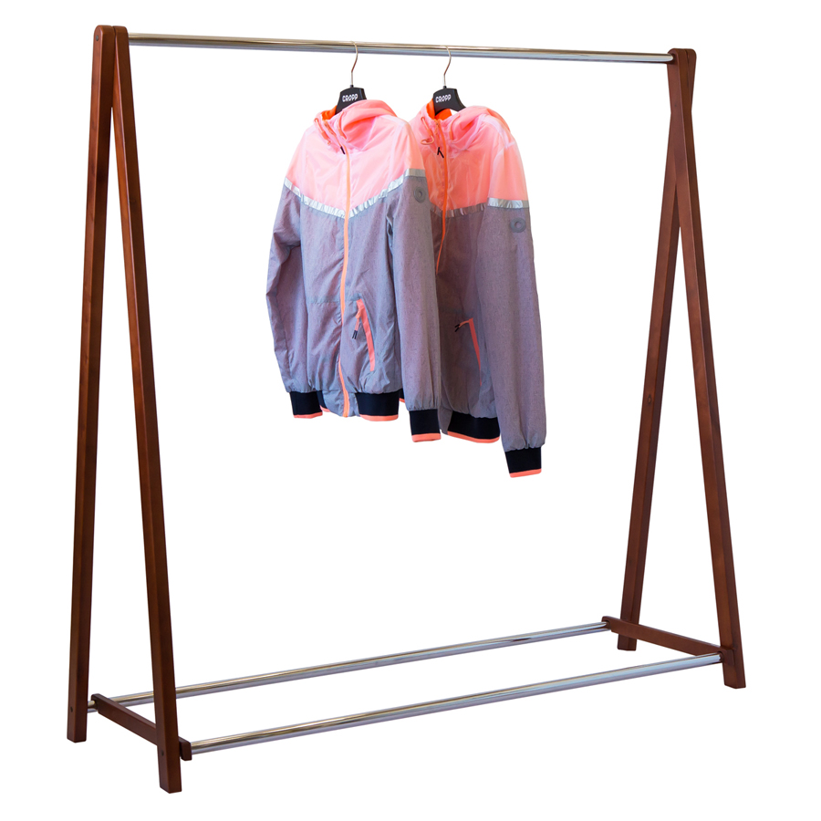 Деревянная стойка для одежды напольная