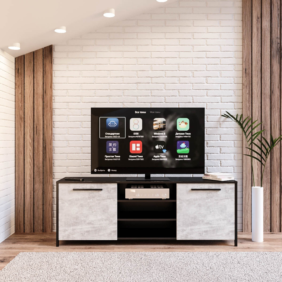 

Подставка для телевизора Fenster UNTV 05B 60×155×36,5 Урбан/Чёрный