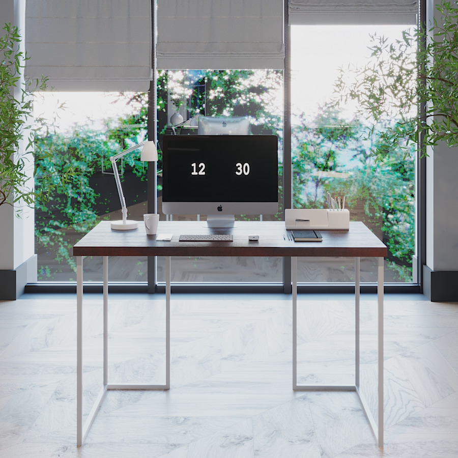 

Компьютерный стол Fenster Вега 1 Белый 75,5x120x60 столешница Коричневая