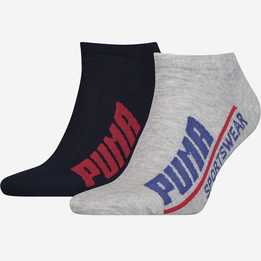 

Набор носков Puma Men Logo Sneaker 2p 102001001-023 43-46 р 2 пары Тёмно-синий/Серый