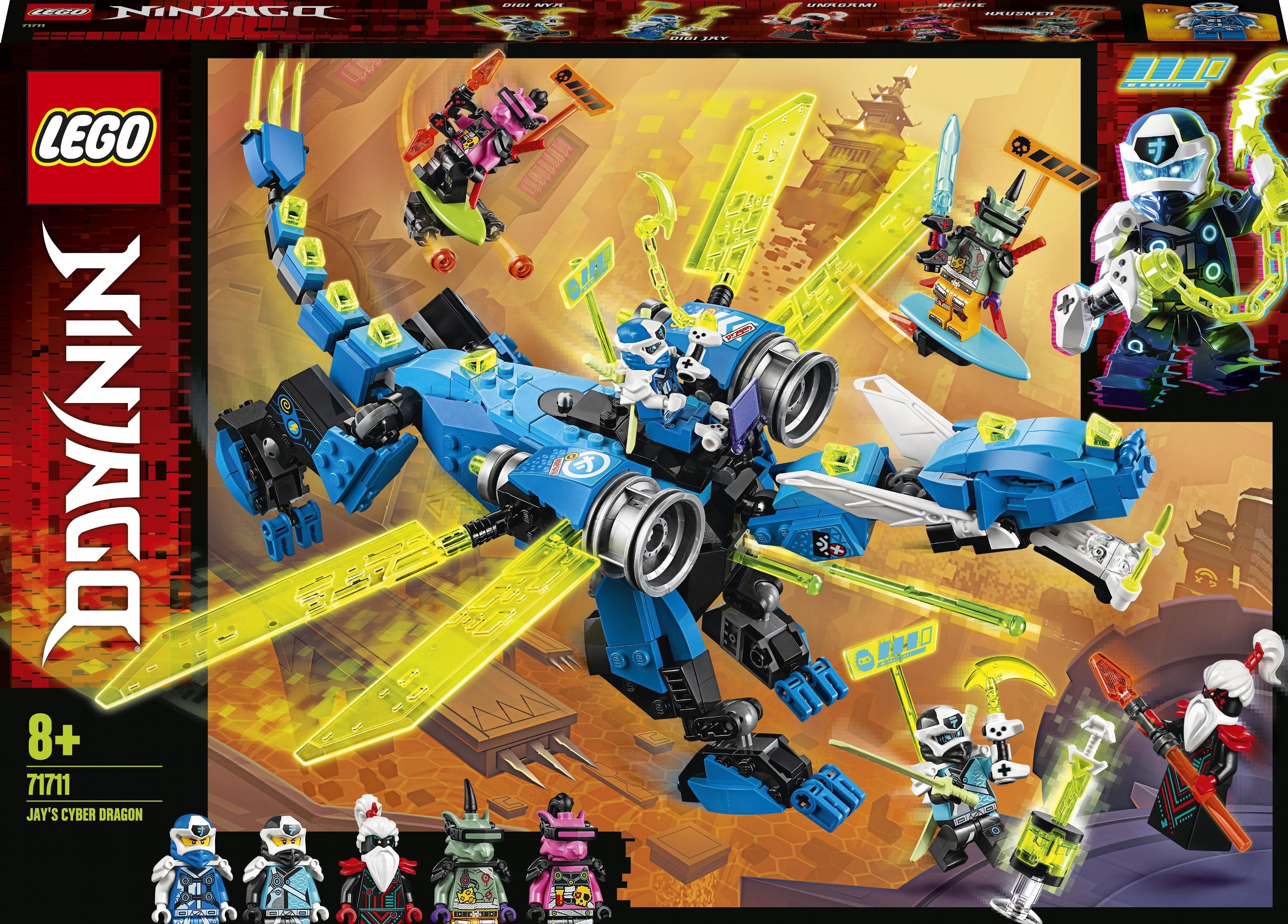 

Конструктор LEGO Ninjago Кибердракон Джея 518 деталей (71711)
