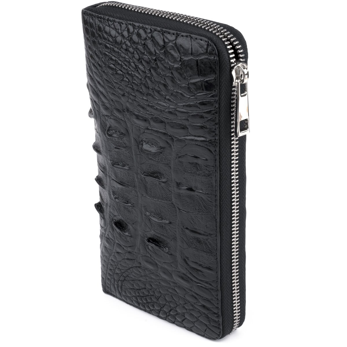 

Кожаный кошелек мужской CROCODILE LEATHER 20,5х11 см Черный