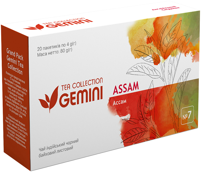 Акція на Чай черный пакетированный Gemini Tea Collection Grand Pack Ассам 4 г х 20 пакетиков (4820156430836) від Rozetka UA