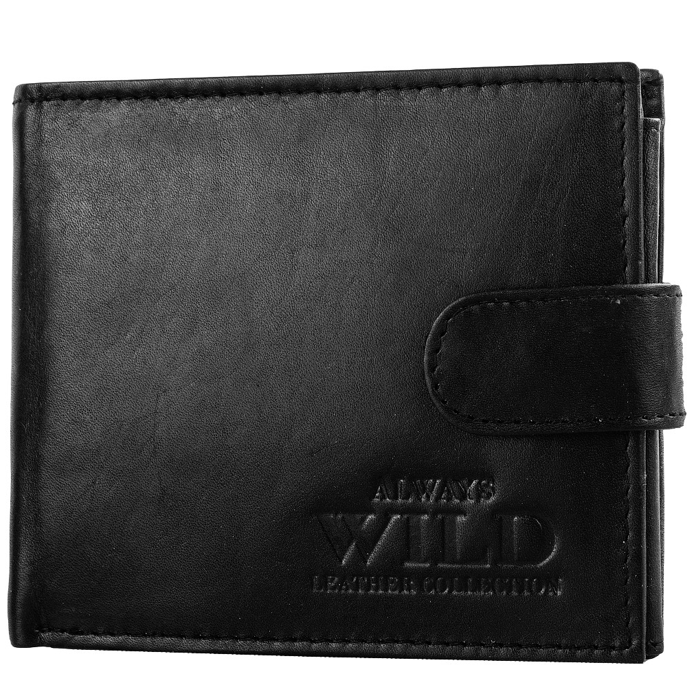 

Кожаное портмоне мужское Always Wild 12х10х2 см Черный