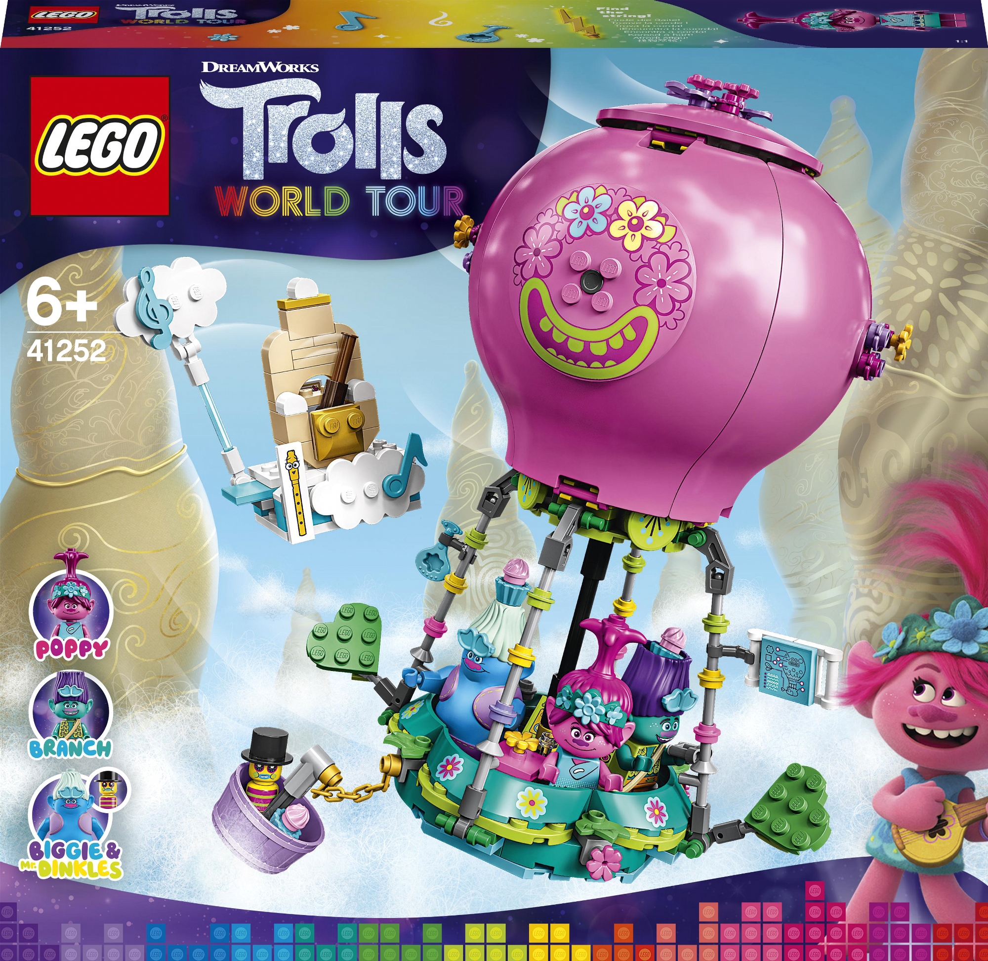 

Конструктор LEGO Trolls Путешествие Розочки на воздушном шаре 250 детале (41252) (5702016616781)