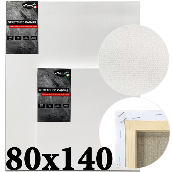 

Холст на подрамнике Monet итальянский хлопок 320 г/м2 среднее зерно 80*140 см (MN80140)