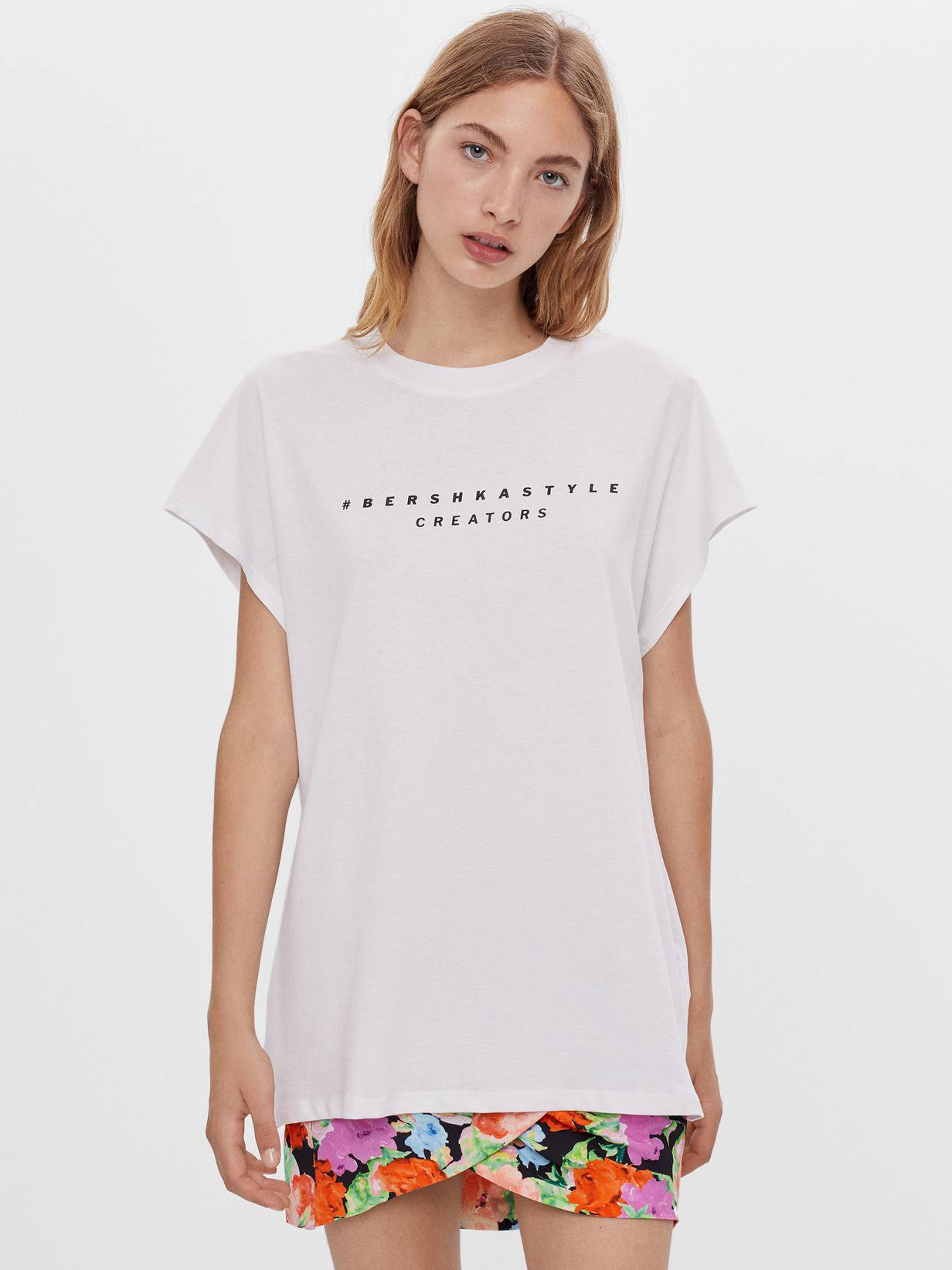 

Футболка Bershka 07350545250  Белая, Футболка Bershka 07350545250 M Белая