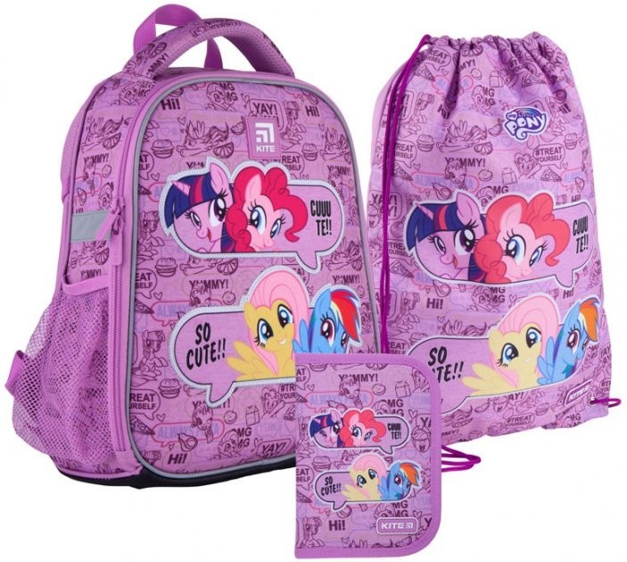 

Школьный набор Kite рюкзак + пенал + сумка для обуви My Little Pony SET_LP21-555S