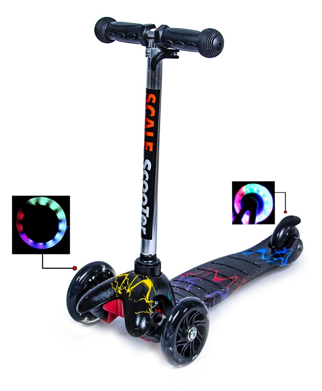 

Детский трехколесный самокат Best Scooter Micro "Молния" (3 колесный) все колеса светятся