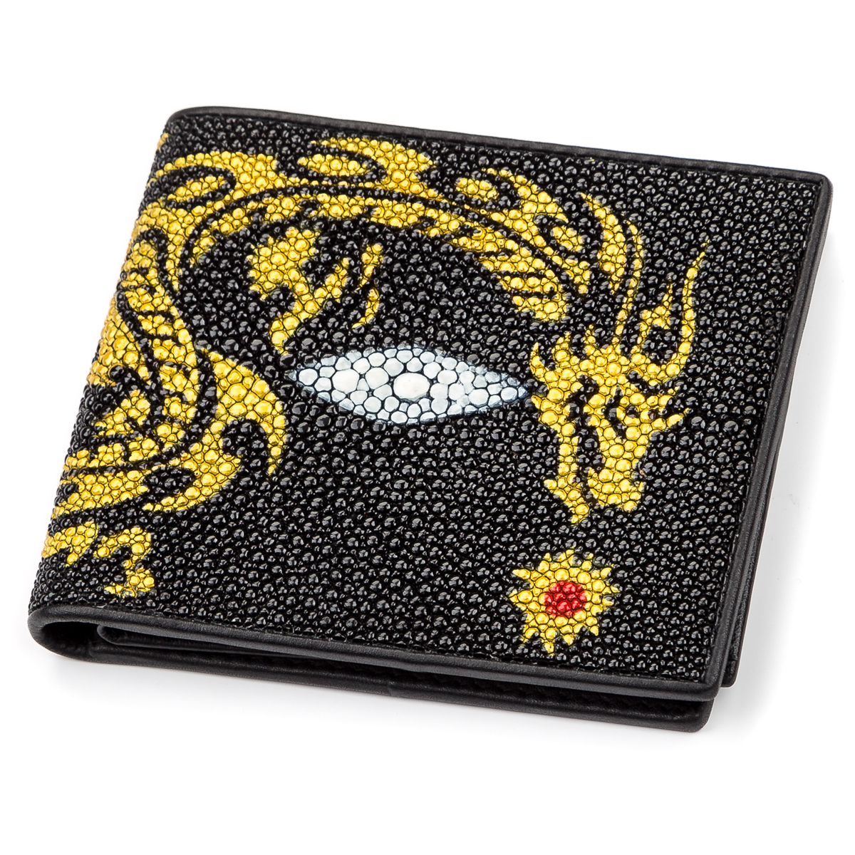 

Кожаный кошелек мужской STINGRAY LEATHER 11,5 х9 см Черный