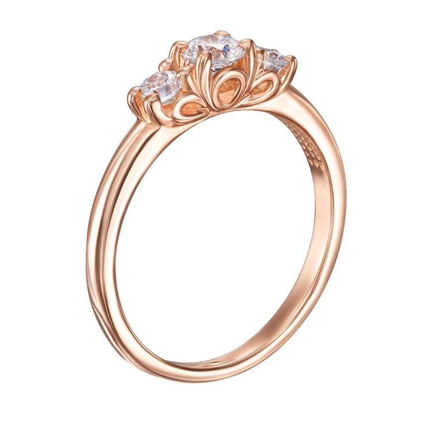 

Кольцо из красного золота с кристаллами Swarovski 000137152 18 размера