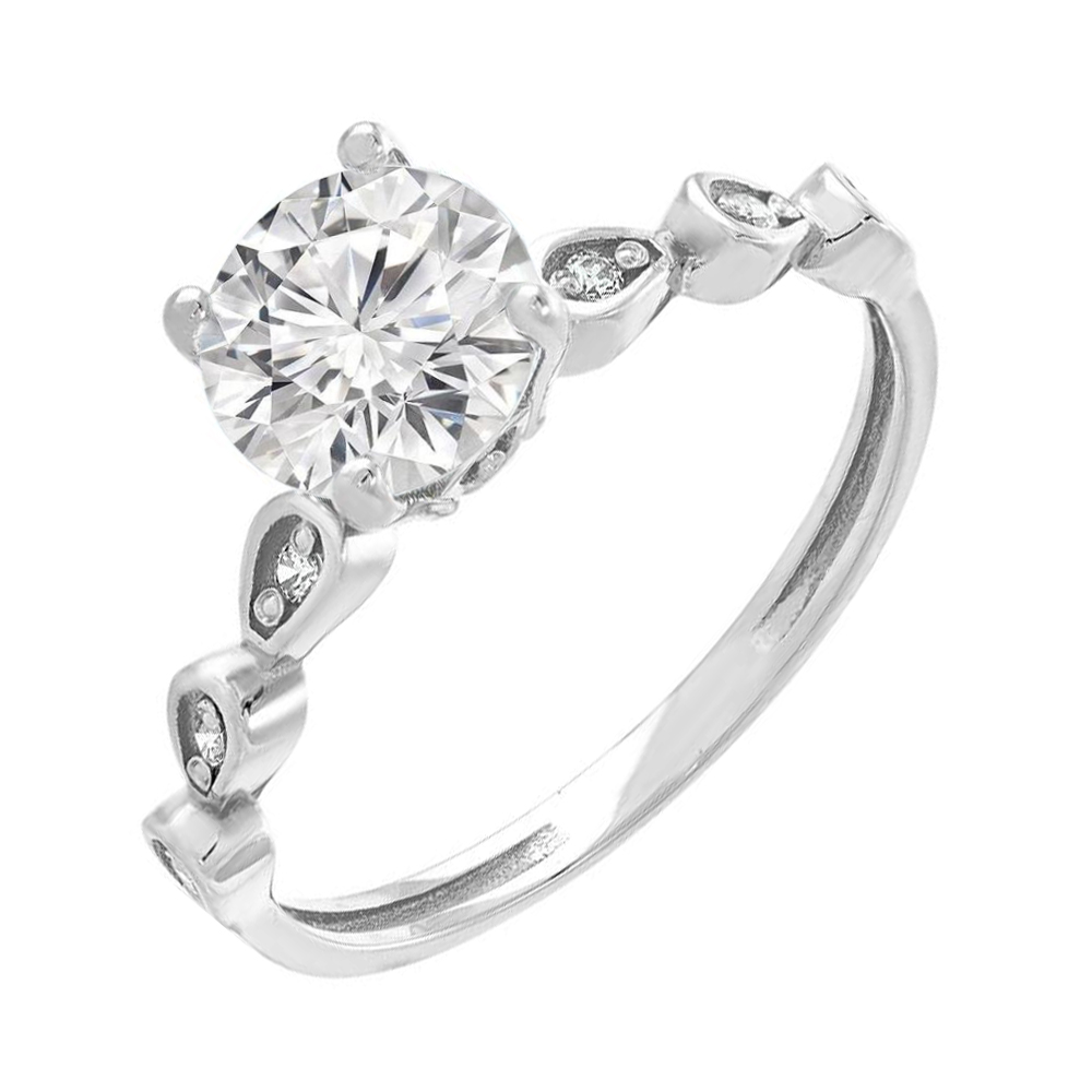 

Кольцо из белого золота с цирконием Swarovski 000036773 16 размера