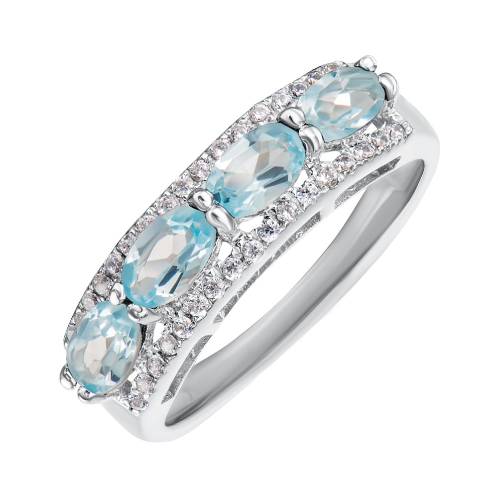 

Серебряное кольцо с топазами и фианитами 000149130 16.5 размера