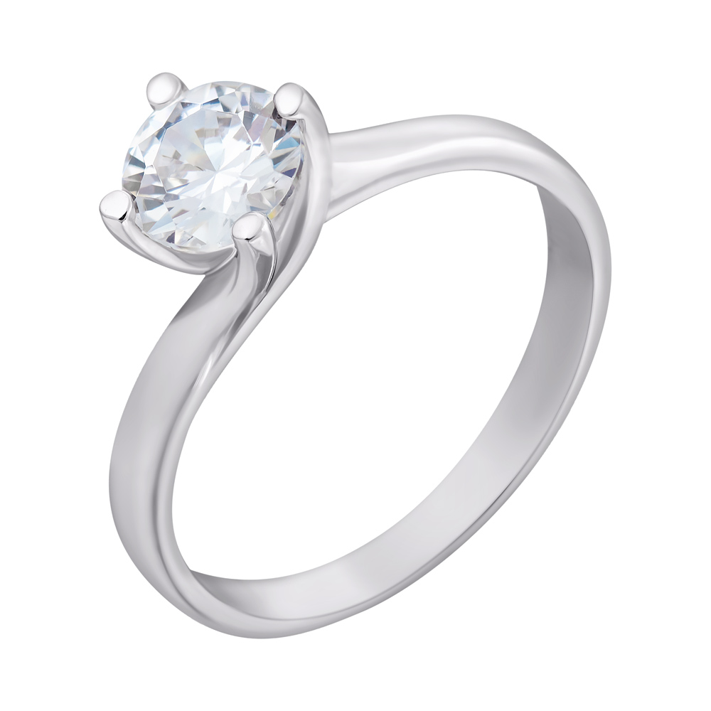 

Серебряное кольцо с белым фианитом 000102053 16.5 размера