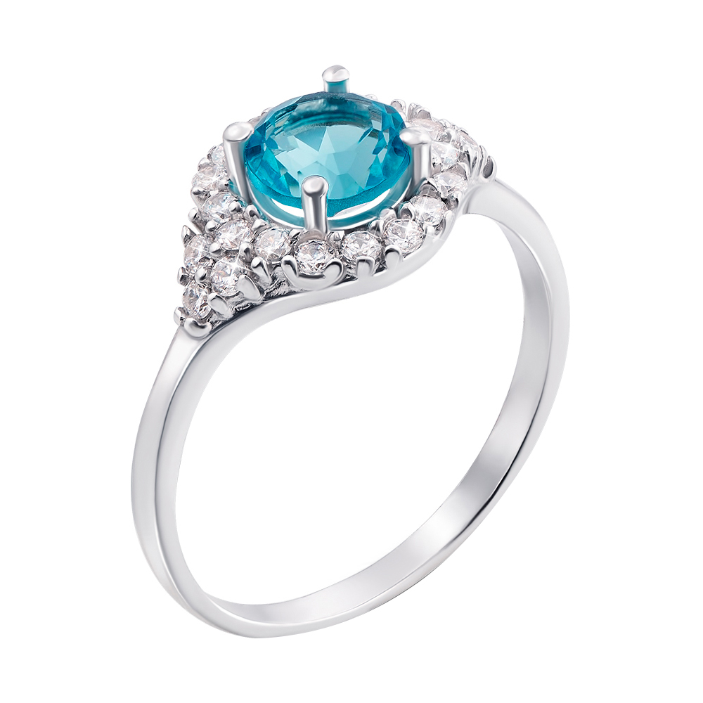 

Серебряное кольцо с кварцем и фианитами 000133642 16.5 размера