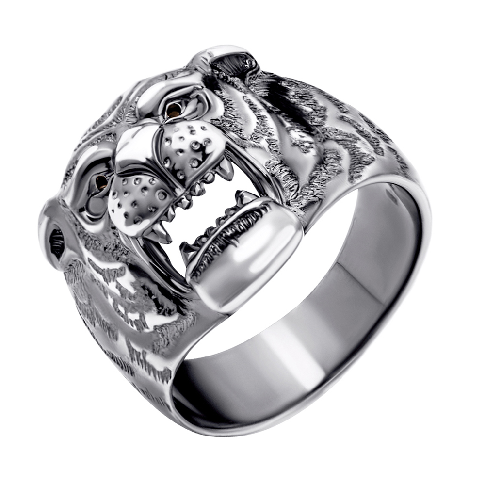 

Серебряный перстень Оскал тигра 000112617 17.5 размера