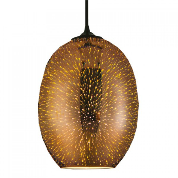 

Светильник подвесной овальный с 3D-эффектом Е27 QUANTUM медь Horoz Electric