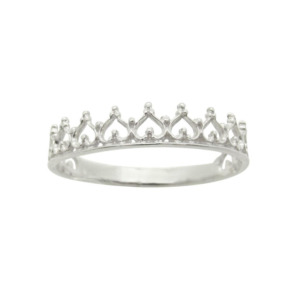 

Серебряное кольцо "Корона сердечек" 19