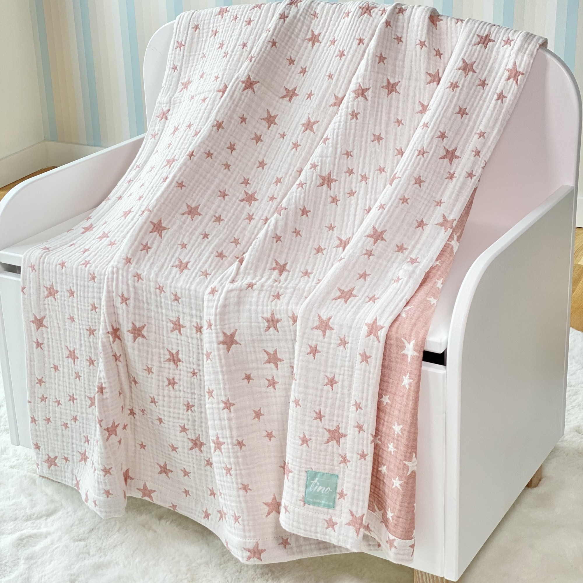 

Плед детский муслиновый TINO baby розовый, 100х120 см