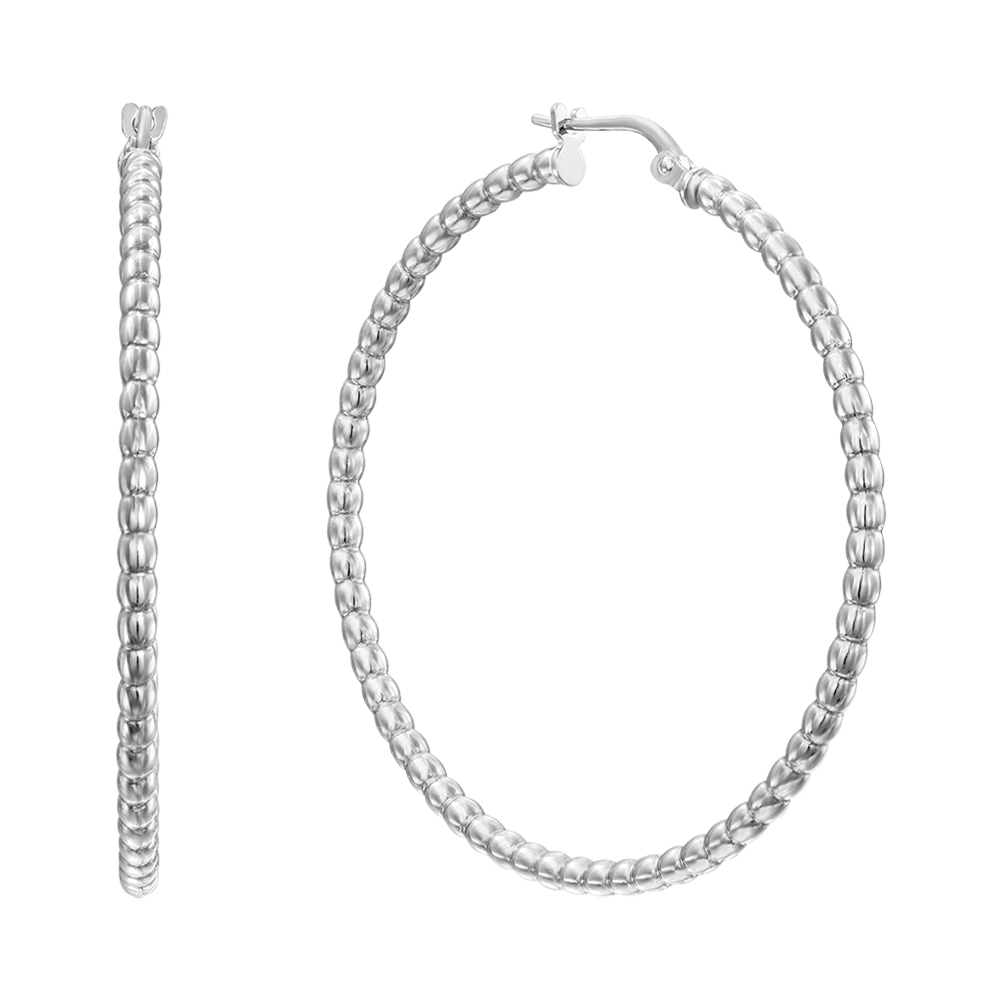 

Серебряные серьги-кольца, 42мм 000136205