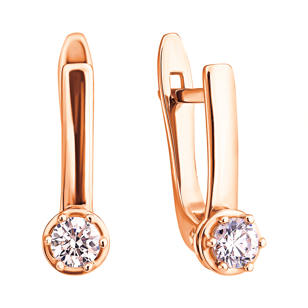 

Серьги из красного золота с цирконием Swarovski 000037097