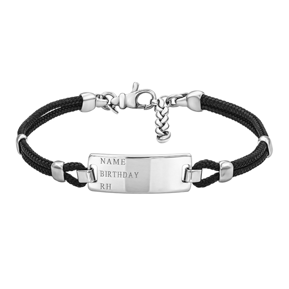 

Тканевый плетеный браслет с серебряными вставками и застежкой 000131685 19 размера