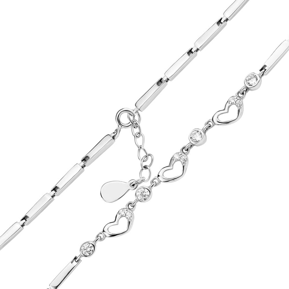 

Серебряный браслет с фианитами 000140028 17 размера