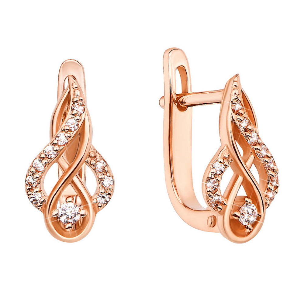 

Серьги из красного золота с фианитами 000126152