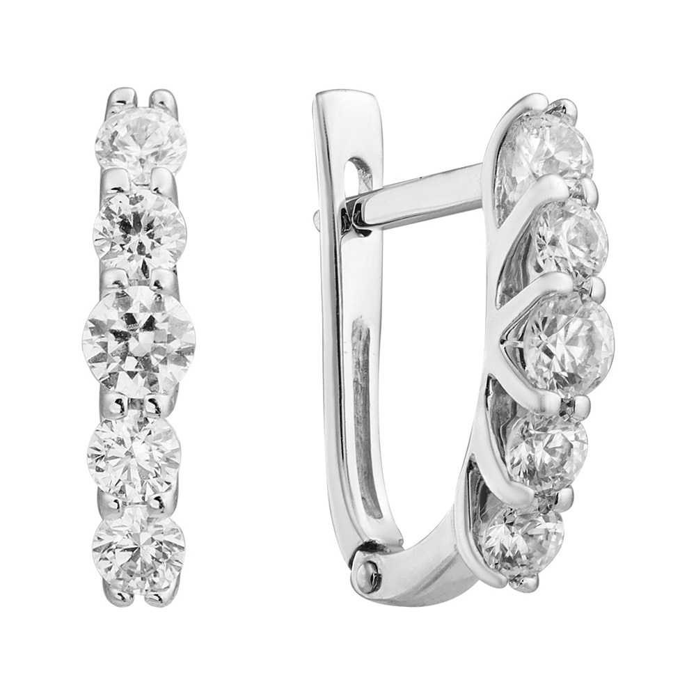 

Серьги из белого золота с цирконием Swarovski 000067696