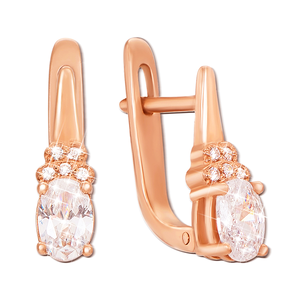 

Серьги из красного золота с фианитами 000130452
