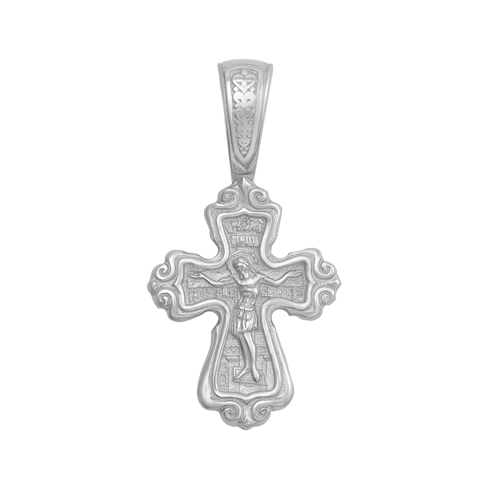 

Серебряный двусторонний крестик 000121516