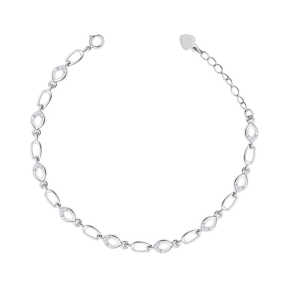 

Серебряный браслет с фианитами 000149037 16 размера