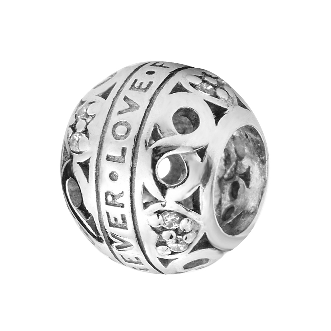 

Серебряный шарм с фианитами 000116406 б/р размера