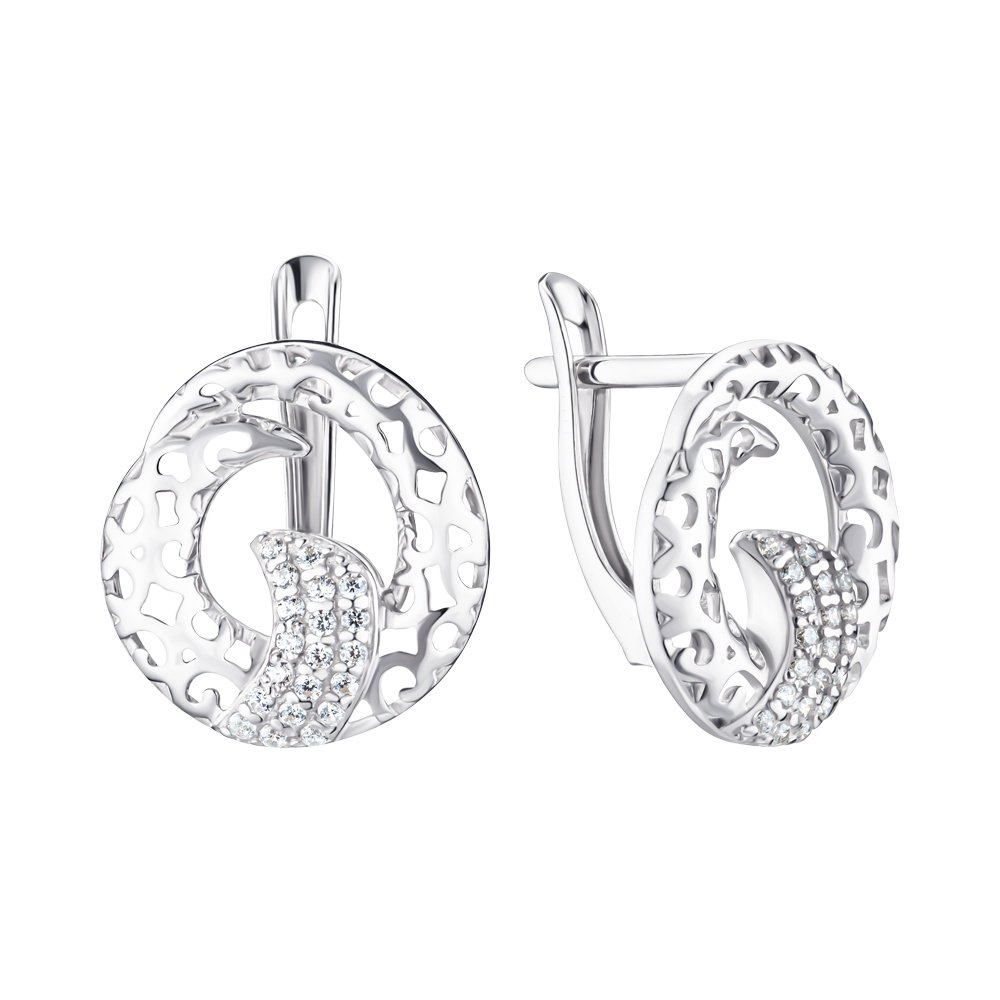 

Серебряные серьги с фианитами 000148502