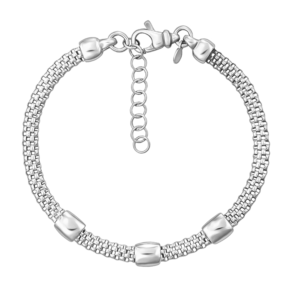 

Серебряный браслет в венецианском плетении 000124501 17 размера