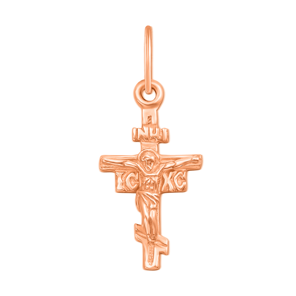 

Золотой крестик Традиция в красном цвете