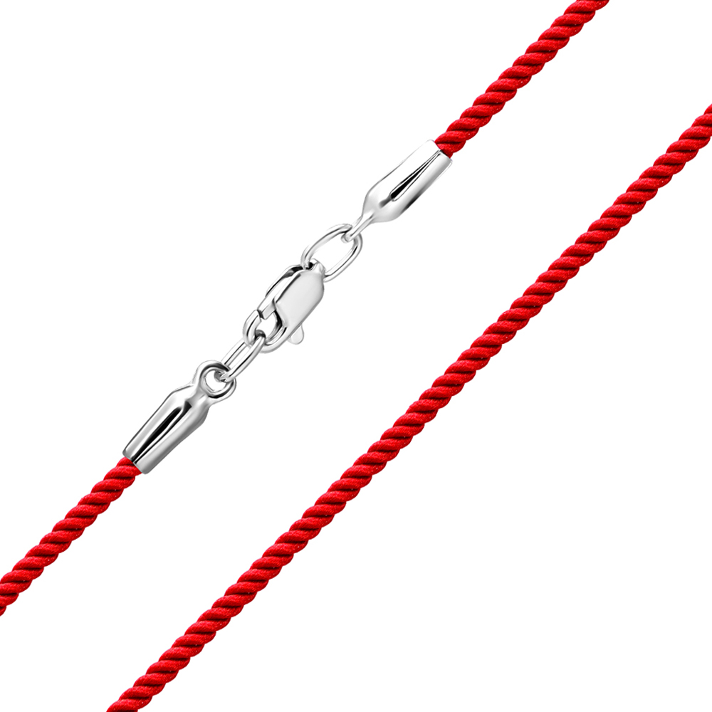 

Браслет из серебра и красной крученой нити 000140571 18 размера