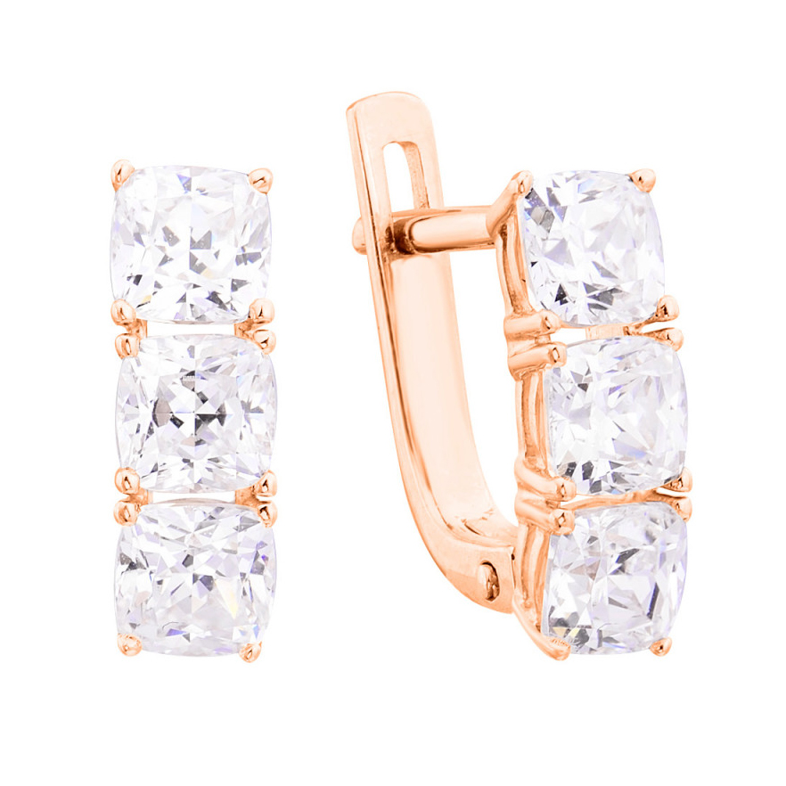 

Серьги из красного золота с кристаллами Swarovski 000136305