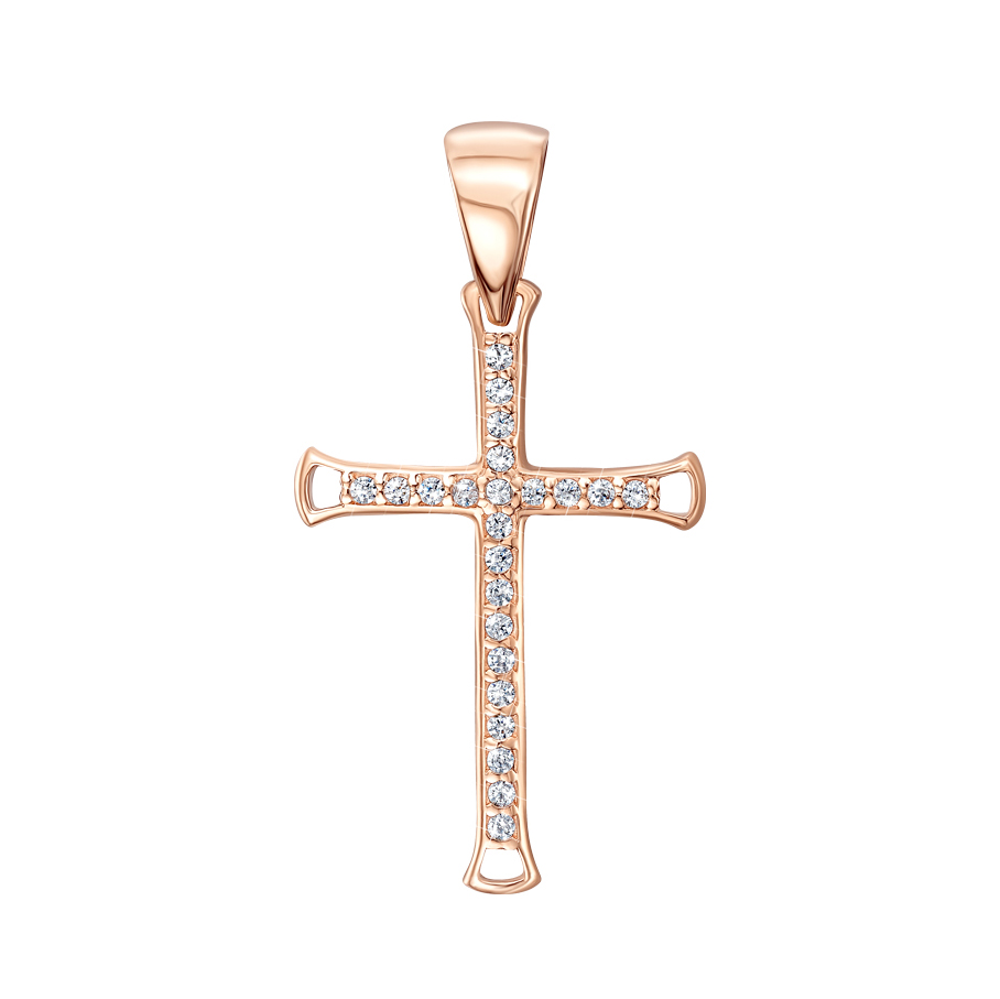 

Декоративный крестик из красного золота с кристаллами Swarovski 000134338
