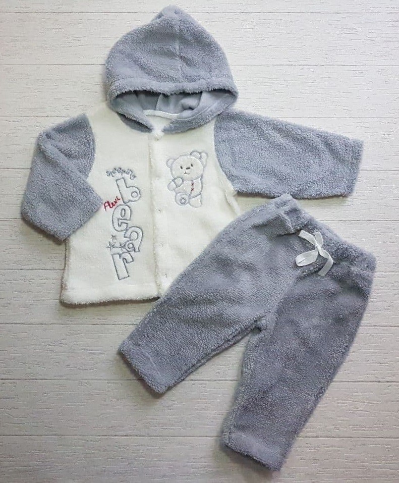 

Комплект з велсофту (махра) (кофта з капюшоном + штани) FLEXI сірий 219017-01-68
