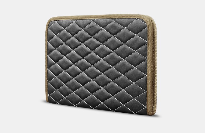 

Органайзер для документов А4 от Carbag Серый с белой строчкой и бежевой окантовкой