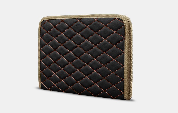 

Органайзер для документов А4 от Carbag Черный с коричневой строчкой и бежевой окантовкой