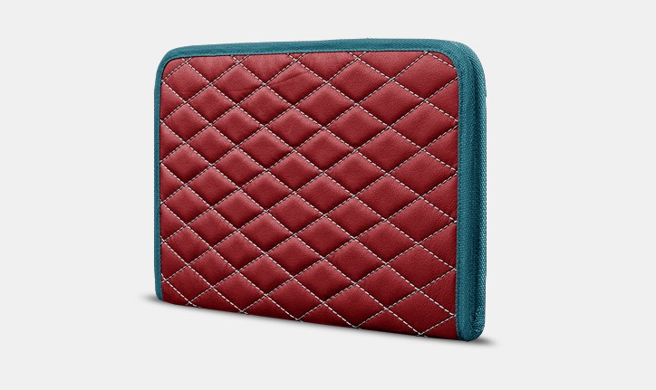 

Органайзер для документов А4 от Carbag Красный с серой строчкой и бирюзовой окантовкой