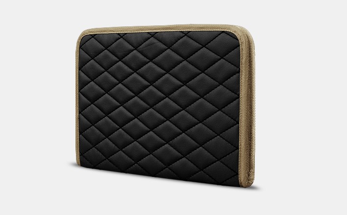 

Органайзер для документов А4 от Carbag Черный с черной строчкой и бежевой окантовкой