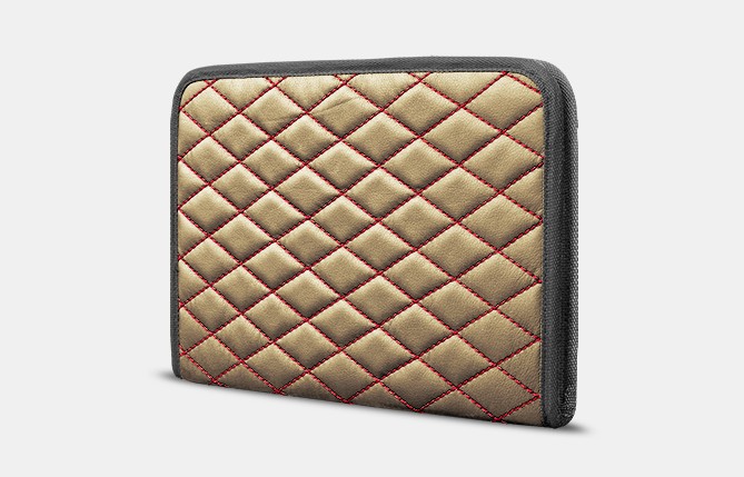

Органайзер для документов А4 от Carbag Бежевый с красной строчкой и серой окантовкой