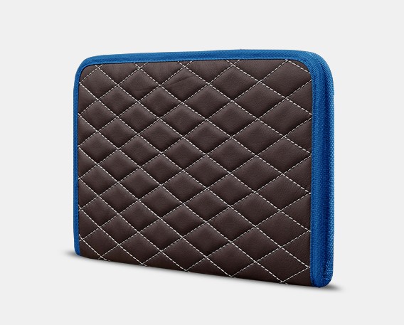 

Органайзер для документов А4 от Carbag Коричневый с cерой строчкой и синей окантовкой