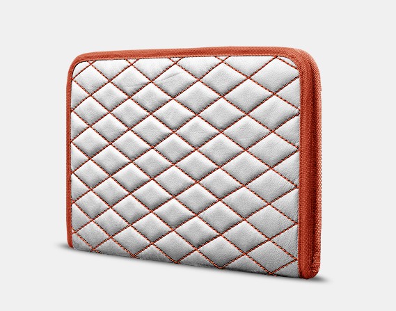 

Органайзер для документов А4 от Carbag Белый с оранжевой строчкой и оранжевой окантовкой