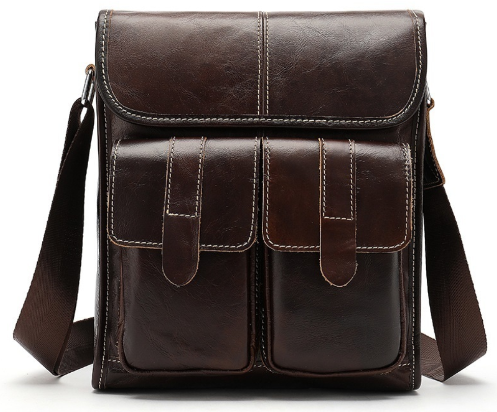 

Сумка кожаная мужская Vintage 26,5х22,5х7 см Коричневый